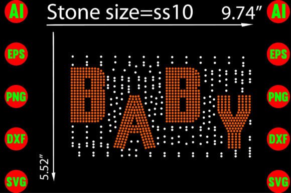 Baby Rhinestone Template: Graphics for Playful T-Shirt Designs