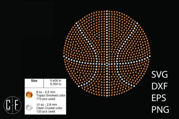 Basketball Rhinestone Template for T-Shirt Graphics