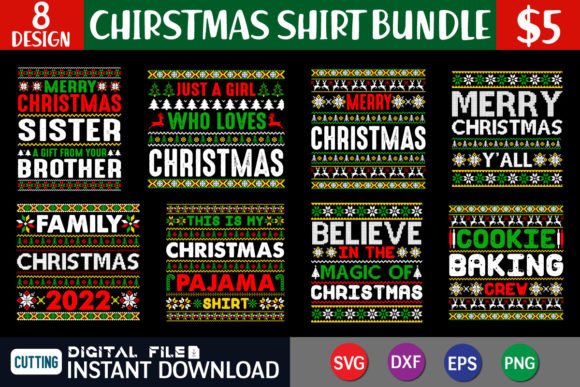 Christmas T-Shirt Designs Bundle: Graphics