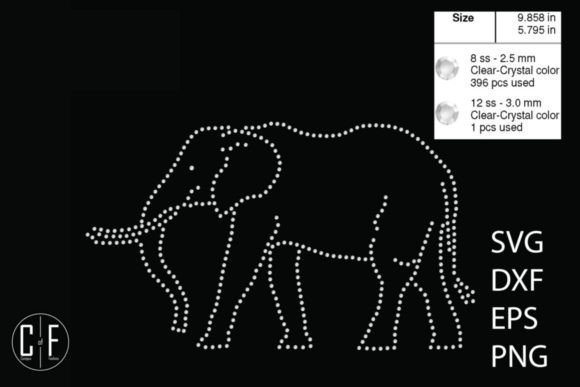 Elephant Rhinestone Template: Graphics for T-Shirt Designs