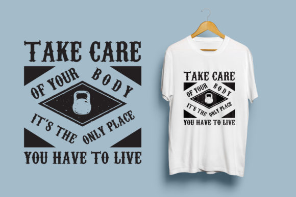 Gym Fitness T-Shirt Design Template: Graphics Review