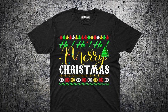 Ho Ho Ho Merry Christmas Graphics for T-Shirt Designs