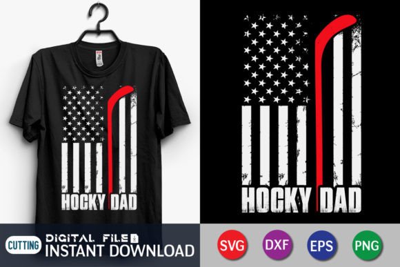 Hockey Dad American Flag Print: Graphics for T-Shirt Designs
