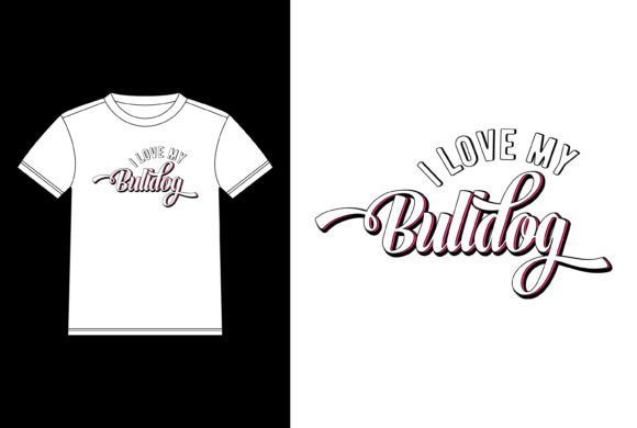 I Love Bulldog T-Shirt Design Graphics