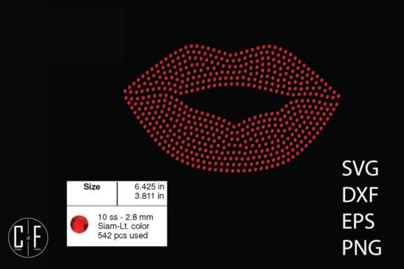 Lips Rhinestone Template for T-Shirt Designs & Graphics