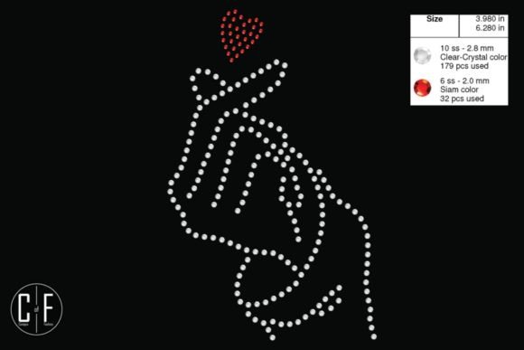 Love Finger Rhinestone Template: Graphics for T-Shirt Designs