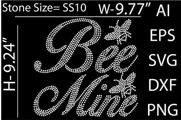 Printable Bee Mine Rhinestone Template for T-Shirt Designs & Graphics