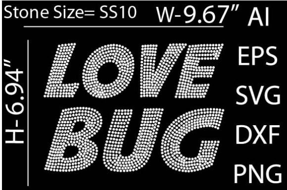 Printable Love Bug Rhinestone Template