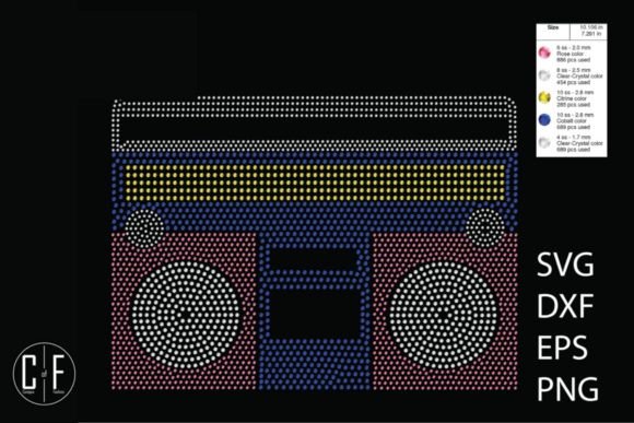 Radio Rhinestone Template for T-Shirt Designs & Graphics