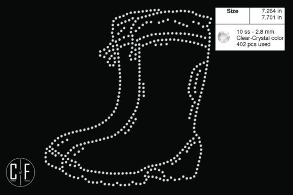 Rain Boots Rhinestone Template