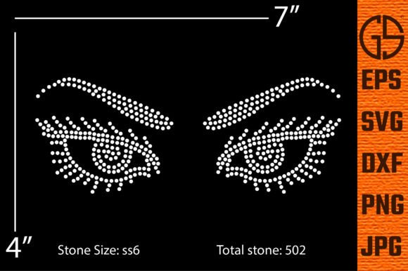 Rhinestone Template Eye Design for Graphics & T-Shirt Designs
