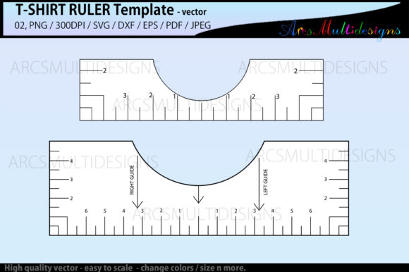 T-Shirt Alignment Ruler Template for Graphics & Crafts