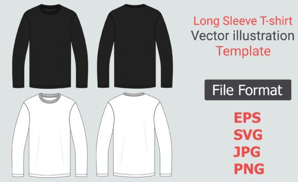 T-Shirt Graphics: Long Sleeve Black White Template Review