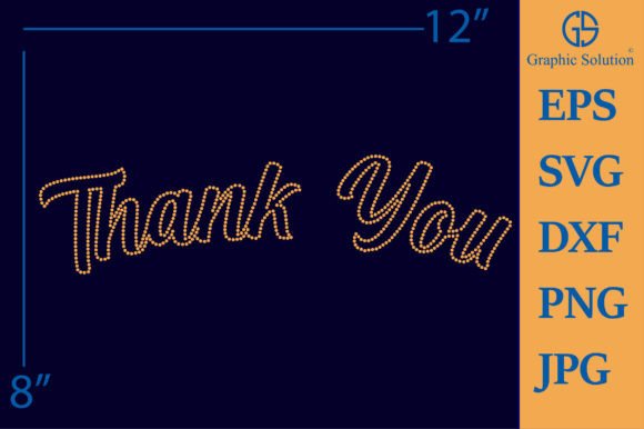 Thank You Rhinestone Template Design Graphics & T-Shirts