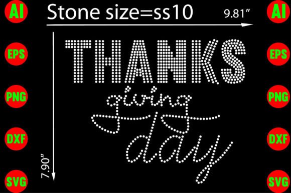 Thanksgiving Day Rhinestone Template: Graphics for T-Shirt Designs & Local Branding
