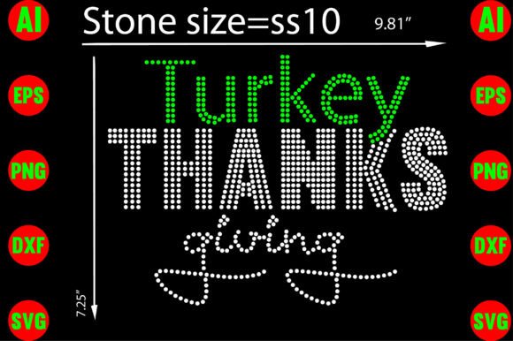 Turkey Thanksgiving Rhinestone Template T-Shirt Graphics