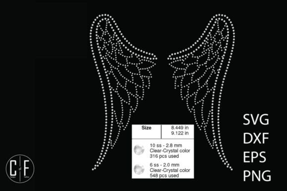 Wings Rhinestone Template: Graphics for T-Shirt Designs